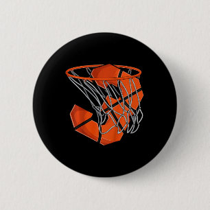 Kids 3rd Birthday Basketball  Kids 6 Cm Round Badge