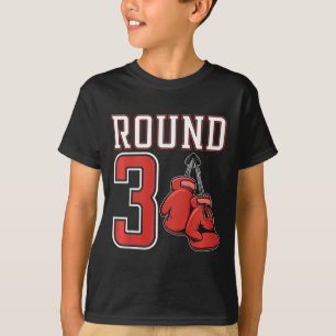 Kids 3rd Birthday Boxing Boy 3 Year Old Boxer Bday T-Shirt