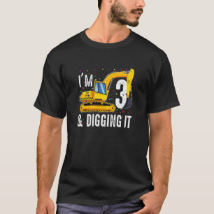 Kids 3rd Birthday Boy 3 Year Old Construction Truc T-Shirt