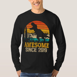 Kids 3rd Birthday Boy Dinosaur Trex 3 Year Old Awe T-Shirt
