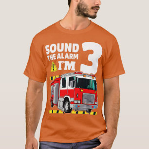 Kids 3rd Birthday Boy Fire Truck 3 Three Year Old  T-Shirt