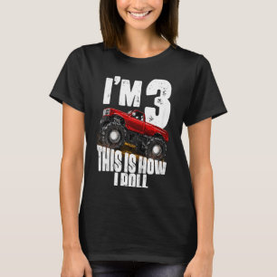 Kids 3rd Birthday Boy  Monster Truck Rule Jam  Thr T-Shirt