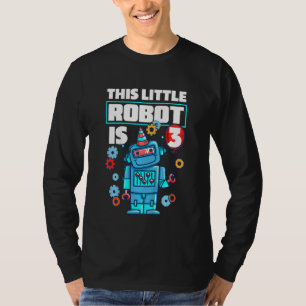 Kids 3rd Birthday Boys 3 Years Robot Birthday T-Shirt