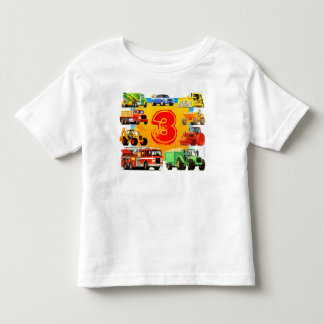 Kid's 3rd Birthday Construction Truck Toddler T-Shirt