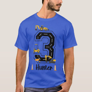 Kids 3rd Birthday Crane Excavator Truck 3 Year Old T-Shirt