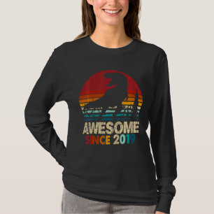 Kids 3rd Birthday Dinosaur Rex Awesome 2019 3 Year T-Shirt