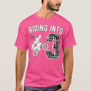 Kids 3rd Birthday Dirt Bike Party Motocross Three  T-Shirt