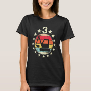 Kids 3rd Birthday Excavator Third 3 Year Old Birth T-Shirt