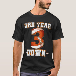 Kids 3rd Birthday Football 3rd Year Down Football  T-Shirt