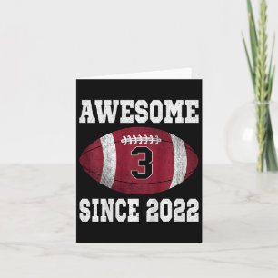 Kids 3rd Birthday Football Player 3 Years Old Vint Card
