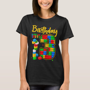Kids 3rd Birthday Gift 3 Years Old Block Building T-Shirt