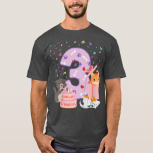 Kids 3rd Birthday Girl cute Cat outfit 3 years old T-Shirt