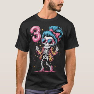 Kids 3rd Birthday Halloween Costume Skeleton 3 T-Shirt