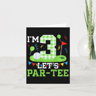 Kids 3rd Birthday Party Golf Boy Three Year Old Go Card