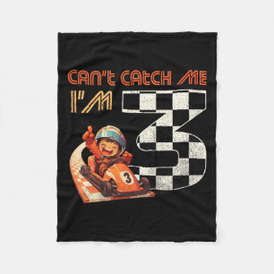 Kids 3rd Birthday Race Car Can't Catch Me I'm 3 Th Fleece Blanket