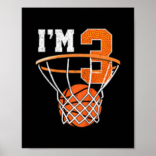 Kids 3rd Birthday Shirt Boy Sketll Kids Three Year Poster