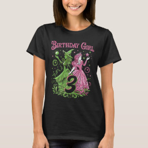 Kids 3rd Birthday Witch Pink And Green 3 Years Old T-Shirt
