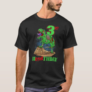 Kids 3rd Birthday Zombie Dinosaur T-Rex Party Todd T-Shirt