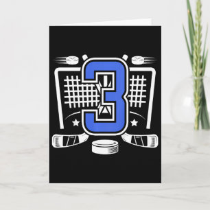 Kids 3rd Ice Hockey Birthday 3 Year Old Ice Hockey Card