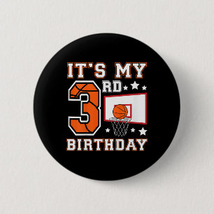 Kids 3rd Sketll Birthday 3 Year Old Sketll Player 6 Cm Round Badge