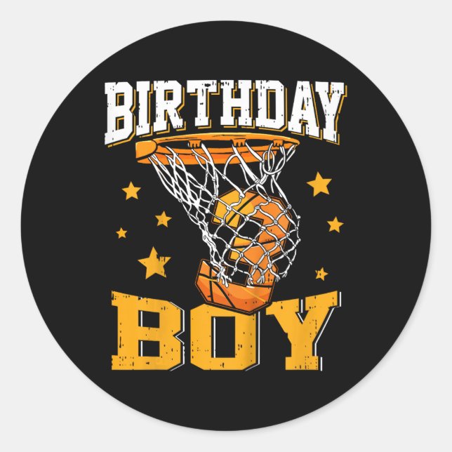 Kids 3rd third 3 three year happy birthday boy bas classic round sticker (Front)