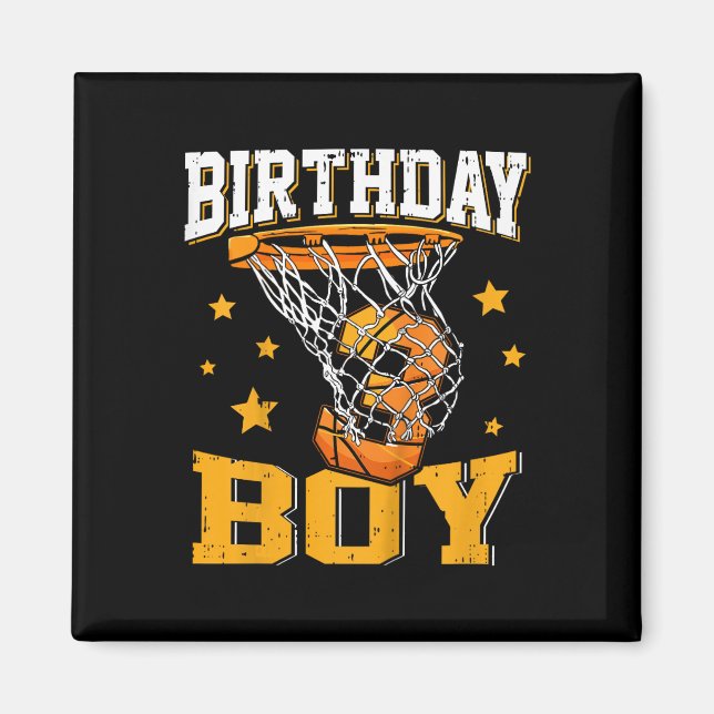 Kids 3rd third 3 three year happy birthday boy bas magnet (Front)