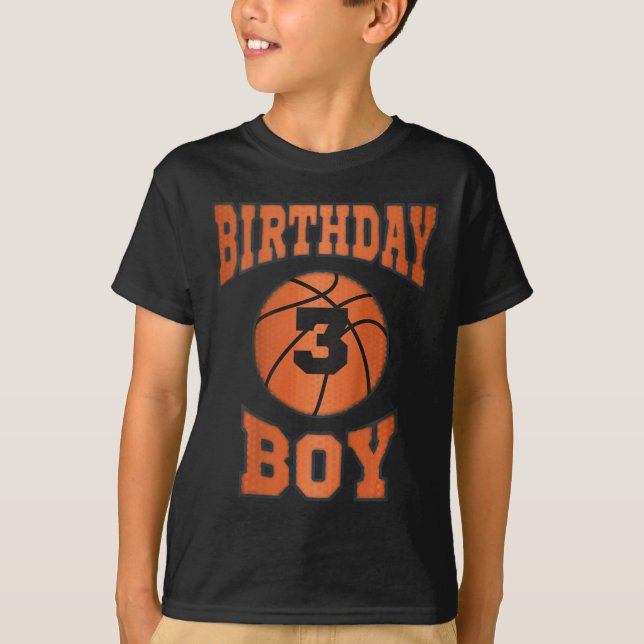 Kids 3rd third 3 three year happy birthday boy bas T-Shirt (Front)