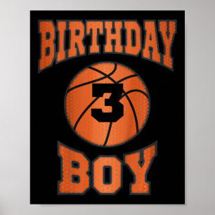 Kids 3rd Third 3 Three Year Happy Birthday Boy Bys Poster