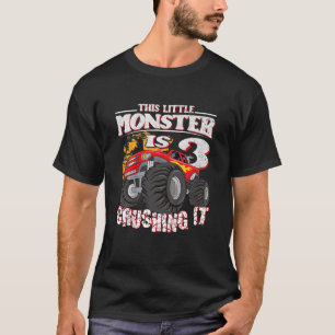 Kids 3th Birthday Kids This Little Monster Truck T-Shirt
