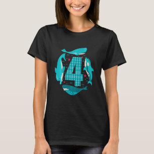 Kids 4 Year Old 4th Birthday Party Sea Fish Aquari T-Shirt