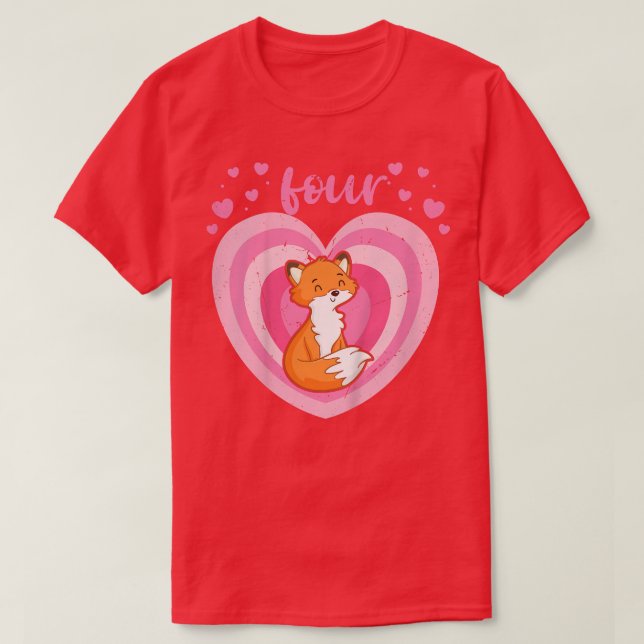 Kids 4 Year Old Cute Fo Birthday Girl 4th Bday517  T-Shirt (Design Front)