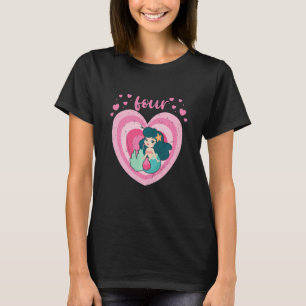 Kids 4 Year Old Cute Mermaid Birthday Girl 4th B D T-Shirt