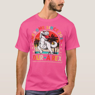 Kids 4 Year Old Dinosaur 4Th Birthday T Rex Dino F T-Shirt