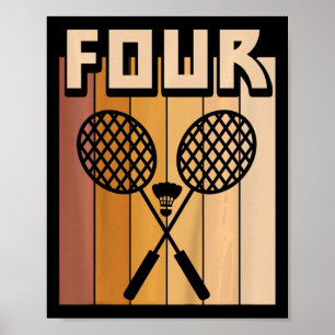 Kids 4 Year Old Dminton Birthday Boy 4th Birthday Poster