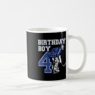 Kids 4 Year Old Ice Hockey Goalie Themed Birthday Coffee Mug