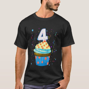 Kids 4 Year Old It's My 4th Birthday Sweet Cupcake T-Shirt