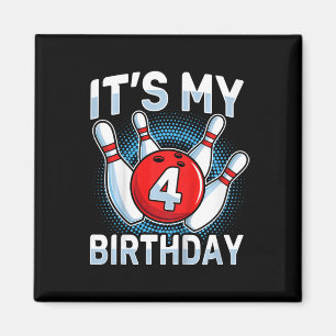 Kids 4 Years Old Bowling 4th Birthday Party Boys G Magnet