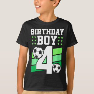Kids 4 Years Old Boy 4th Birthday Gift Bday Soccer T-Shirt