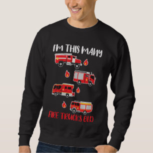 Kids 4 Years Old Firetruck   4th Birthday Little F Sweatshirt