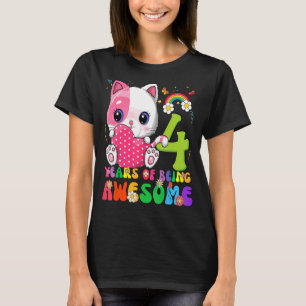 Kids 4 Years Old Teens 4th Birthday Girl Awesome C T-Shirt