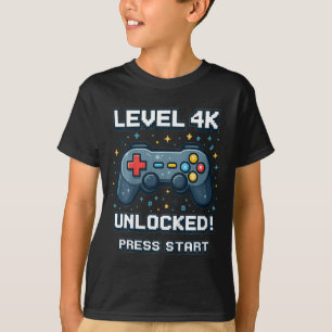 Kids 4k Boys Ck To School Retro Gamer 4k Unlocked T-Shirt