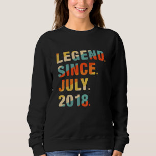 Kids 4th Birthday 4 Years Old Legend Since July 2 Sweatshirt