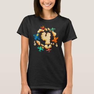 Kids 4th Birthday Airplanes Boys Girls 2 Years Old T-Shirt