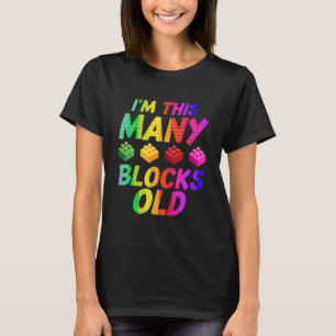 Kids 4th Birthday Block Building 4 Years Old Brick T-Shirt