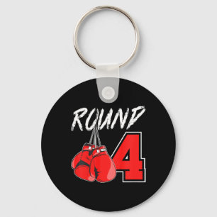 Kids 4th Birthday Boxing Boy 4 Year Old Boxer Bday Key Ring