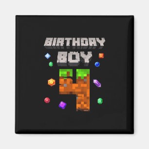 Kids 4th Birthday Boy 4 Video Gamer Pixel Number F Magnet