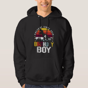 Kids 4th Birthday Boy 4 Year Old Dinosaur Trex Awe Hoodie
