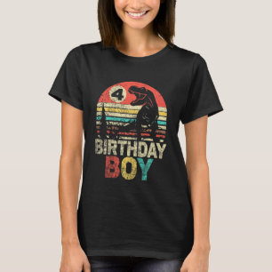 Kids 4th Birthday Boy Dinosaur Rex 4 Year Old Son T-Shirt