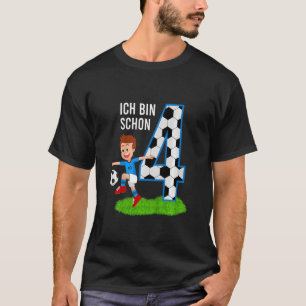 Kids 4th Birthday Boy Football Birthday T-Shirt
