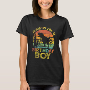 Kids 4th Birthday Boy Rawr Im 4 Dinosaur Rex 4 Yea T-Shirt